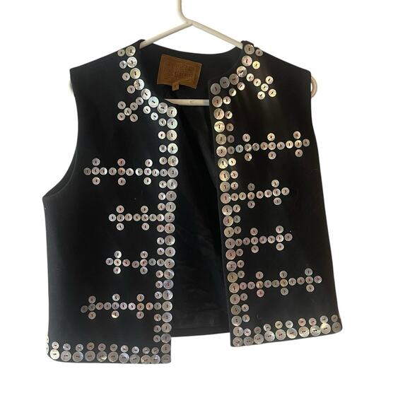 Vintage Double D Ranch Vest Woven S Women Studded Embroidered Wool Multicolor - Picture 1 of 8
